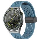 For Huawei Watch GT3 SE 22mm Folding Magnetic Clasp Silicone Watch Band(Blue) - 1