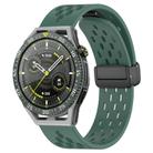 For Huawei Watch GT3 SE 22mm Folding Magnetic Clasp Silicone Watch Band(Dark Green) - 1