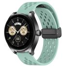 For Huawei Watch Buds 22mm Folding Magnetic Clasp Silicone Watch Band(Teal) - 1