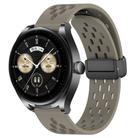 For Huawei Watch Buds 22mm Folding Magnetic Clasp Silicone Watch Band(Space Ash) - 1