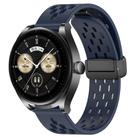 For Huawei Watch Buds 22mm Folding Magnetic Clasp Silicone Watch Band(Midnight Blue) - 1