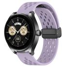 For Huawei Watch Buds 22mm Folding Magnetic Clasp Silicone Watch Band(Purple) - 1