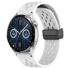 For Huawei Watch GT3 46mm 22mm Folding Magnetic Clasp Silicone Watch Band(White) - 1