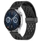 For Huawei Watch GT3 46mm 22mm Folding Magnetic Clasp Silicone Watch Band(Black) - 1