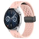 For Huawei Watch GT3 46mm 22mm Folding Magnetic Clasp Silicone Watch Band(Pink) - 1