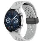 For Huawei Watch GT3 46mm 22mm Folding Magnetic Clasp Silicone Watch Band(Light Grey) - 1
