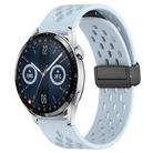 For Huawei Watch GT3 46mm 22mm Folding Magnetic Clasp Silicone Watch Band(Light Blue) - 1