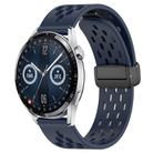 For Huawei Watch GT3 46mm 22mm Folding Magnetic Clasp Silicone Watch Band(Midnight Blue) - 1