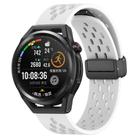 For Huawei Watch GT Runner 22mm Folding Magnetic Clasp Silicone Watch Band(White) - 1