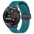 For Huawei Watch GT Runner 22mm Folding Magnetic Clasp Silicone Watch Band(Hidden Green) - 1