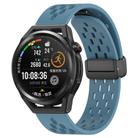 For Huawei Watch GT Runner 22mm Folding Magnetic Clasp Silicone Watch Band(Blue) - 1