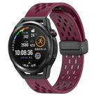 For Huawei Watch GT Runner 22mm Folding Magnetic Clasp Silicone Watch Band(Wine Red) - 1