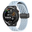 For Huawei Watch GT Runner 22mm Folding Magnetic Clasp Silicone Watch Band(Light Blue) - 1