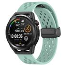 For Huawei Watch GT Runner 22mm Folding Magnetic Clasp Silicone Watch Band(Teal) - 1