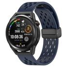For Huawei Watch GT Runner 22mm Folding Magnetic Clasp Silicone Watch Band(Midnight Blue) - 1