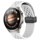 For Huawei Watch 4 22mm Folding Magnetic Clasp Silicone Watch Band(White) - 1