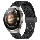 For Huawei Watch 4 22mm Folding Magnetic Clasp Silicone Watch Band(Black) - 1