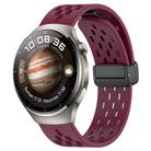 For Huawei Watch 4 22mm Folding Magnetic Clasp Silicone Watch Band(Wine Red) - 1