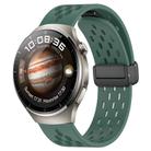 For Huawei Watch 4 22mm Folding Magnetic Clasp Silicone Watch Band(Dark Green) - 1