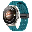 For Huawei Watch 4 Pro 22mm Folding Magnetic Clasp Silicone Watch Band(Hidden Green) - 1