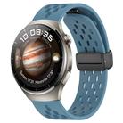 For Huawei Watch 4 Pro 22mm Folding Magnetic Clasp Silicone Watch Band(Blue) - 1