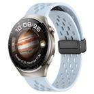 For Huawei Watch 4 Pro 22mm Folding Magnetic Clasp Silicone Watch Band(Light Blue) - 1