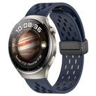 For Huawei Watch 4 Pro 22mm Folding Magnetic Clasp Silicone Watch Band(Midnight Blue) - 1