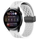 For Huawei Watch 3 22mm Folding Magnetic Clasp Silicone Watch Band(White) - 1