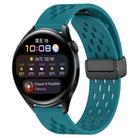 For Huawei Watch 3 22mm Folding Magnetic Clasp Silicone Watch Band(Hidden Green) - 1