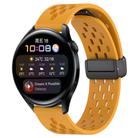 For Huawei Watch 3 22mm Folding Magnetic Clasp Silicone Watch Band(Yellow) - 1