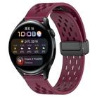 For Huawei Watch 3 22mm Folding Magnetic Clasp Silicone Watch Band(Wine Red) - 1