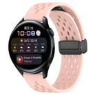 For Huawei Watch 3 22mm Folding Magnetic Clasp Silicone Watch Band(Pink) - 1