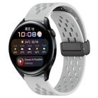 For Huawei Watch 3 22mm Folding Magnetic Clasp Silicone Watch Band(Light Grey) - 1