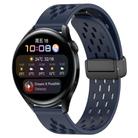 For Huawei Watch 3 22mm Folding Magnetic Clasp Silicone Watch Band(Midnight Blue) - 1