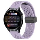 For Huawei Watch 3 22mm Folding Magnetic Clasp Silicone Watch Band(Purple) - 1