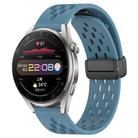For Huawei Watch 3 Pro 22mm Folding Magnetic Clasp Silicone Watch Band(Blue) - 1