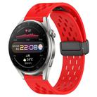 For Huawei Watch 3 Pro 22mm Folding Magnetic Clasp Silicone Watch Band(Red) - 1