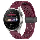 For Huawei Watch 3 Pro 22mm Folding Magnetic Clasp Silicone Watch Band(Wine Red) - 1