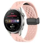 For Huawei Watch 3 Pro 22mm Folding Magnetic Clasp Silicone Watch Band(Pink) - 1