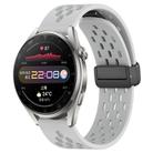 For Huawei Watch 3 Pro 22mm Folding Magnetic Clasp Silicone Watch Band(Light Grey) - 1