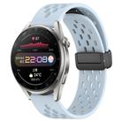For Huawei Watch 3 Pro 22mm Folding Magnetic Clasp Silicone Watch Band(Light Blue) - 1