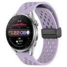 For Huawei Watch 3 Pro 22mm Folding Magnetic Clasp Silicone Watch Band(Purple) - 1