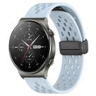 For Huawei GT2 Pro 22mm Folding Magnetic Clasp Silicone Watch Band(Light Blue) - 1