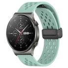For Huawei GT2 Pro 22mm Folding Magnetic Clasp Silicone Watch Band(Teal) - 1
