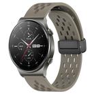For Huawei GT2 Pro 22mm Folding Magnetic Clasp Silicone Watch Band(Space Ash) - 1