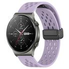 For Huawei GT2 Pro 22mm Folding Magnetic Clasp Silicone Watch Band(Purple) - 1