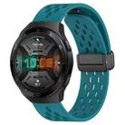 For Huawei Watch GT 2E 22mm Folding Magnetic Clasp Silicone Watch Band(Hidden Green) - 1