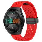 For Huawei Watch GT 2E 22mm Folding Magnetic Clasp Silicone Watch Band(Red) - 1