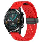 For Huawei GT2 46mm 22mm Folding Magnetic Clasp Silicone Watch Band(Red) - 1