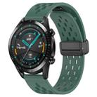 For Huawei GT2 46mm 22mm Folding Magnetic Clasp Silicone Watch Band(Dark Green) - 1